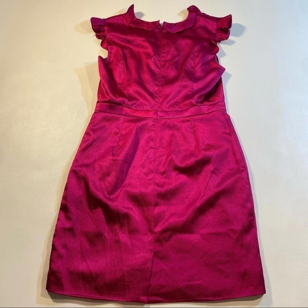 NWT $160 Z Spoke‎ By Zac Posen Size 10 Vibrant Magenta Satin Ruffle Sleeve Dress